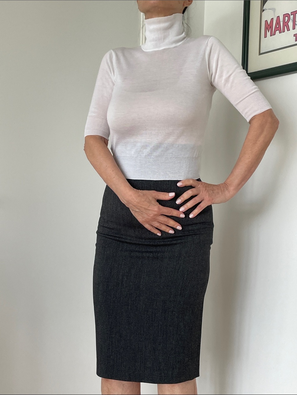 Italian White Turtleneck Sweater